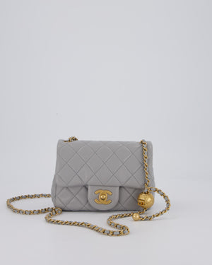 Chanel Coco Crush Mini Square Flap Bag in Grey with Brushed Gold Hardware