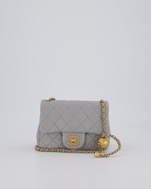 Chanel Coco Crush Mini Square Flap Bag in Grey with Brushed Gold Hardware