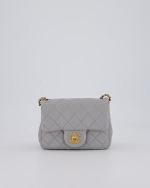Chanel Coco Crush Mini Square Flap Bag in Grey with Brushed Gold Hardware