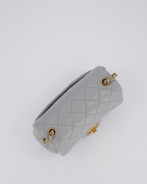 Chanel Coco Crush Mini Square Flap Bag in Grey with Brushed Gold Hardware