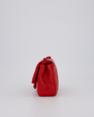 Chanel Red Mini Square Incognito Flap Bag In Caviar Leather With Red Hardware