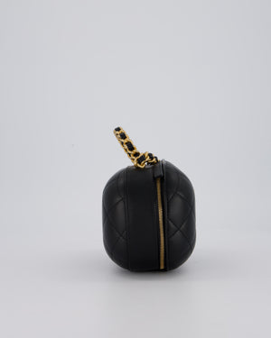 Chanel CC Bubble Vanity Case Top Handle Bag in Quilted Lambskin Leather with Gold Hardware