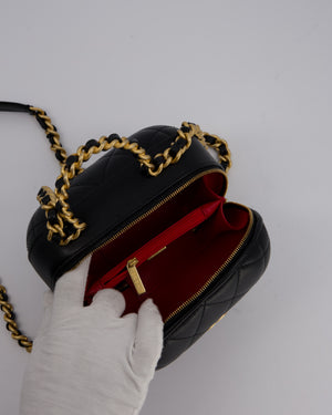 Chanel CC Bubble Vanity Case Top Handle Bag in Quilted Lambskin Leather with Gold Hardware