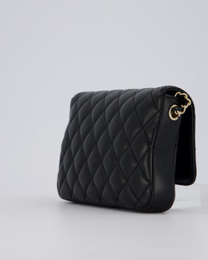 Chanel Side Packs Two Pieces Bag in Black Quilted Lambskin Leather with Champagne Gold Hardware