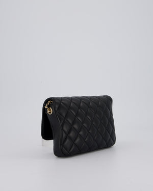 Chanel Side Packs Two Pieces Bag in Black Quilted Lambskin Leather with Champagne Gold Hardware