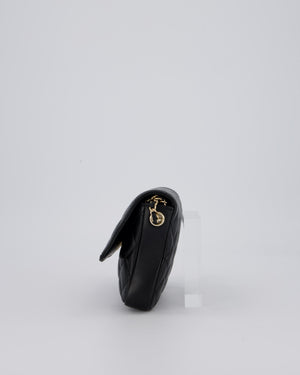 Chanel Side Packs Two Pieces Bag in Black Quilted Lambskin Leather with Champagne Gold Hardware