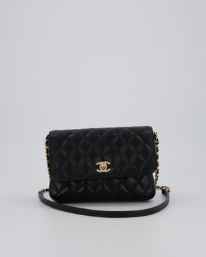 Chanel Side Packs Two Pieces Bag in Black Quilted Lambskin Leather with Champagne Gold Hardware
