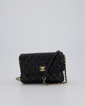 Chanel Side Packs Two Pieces Bag in Black Quilted Lambskin Leather with Champagne Gold Hardware