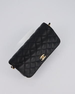 Chanel Side Packs Two Pieces Bag in Black Quilted Lambskin Leather with Champagne Gold Hardware