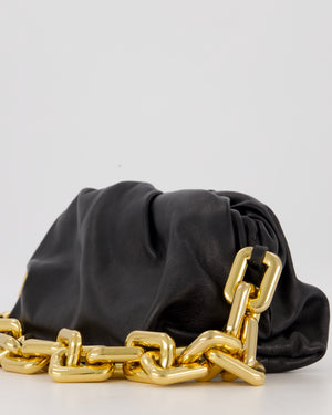 Bottega Veneta Chain Pouch Bag in Black Soft Nappa Leather with Gold Hardware