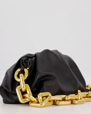 Bottega Veneta Chain Pouch Bag in Black Soft Nappa Leather with Gold Hardware