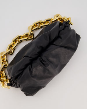 Bottega Veneta Chain Pouch Bag in Black Soft Nappa Leather with Gold Hardware