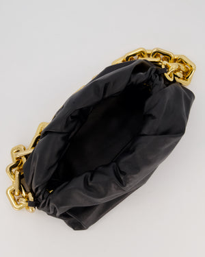 Bottega Veneta Chain Pouch Bag in Black Soft Nappa Leather with Gold Hardware