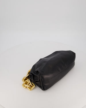 Bottega Veneta Chain Pouch Bag in Black Soft Nappa Leather with Gold Hardware