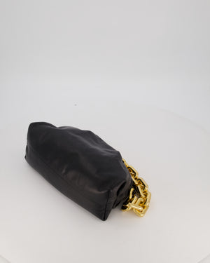 Bottega Veneta Chain Pouch Bag in Black Soft Nappa Leather with Gold Hardware