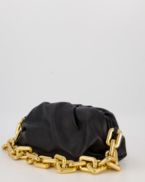 Bottega Veneta Chain Pouch Bag in Black Soft Nappa Leather with Gold Hardware