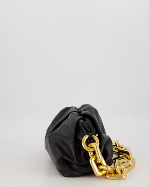 Bottega Veneta Chain Pouch Bag in Black Soft Nappa Leather with Gold Hardware