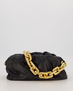 Bottega Veneta Chain Pouch Bag in Black Soft Nappa Leather with Gold Hardware