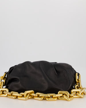 Bottega Veneta Chain Pouch Bag in Black Soft Nappa Leather with Gold Hardware