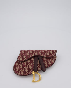 Christian Dior Saddle Belt Pouch in Burgundy Oblique Jacquard Canvas