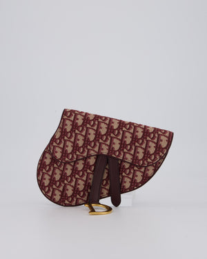 Christian Dior Saddle Belt Pouch in Burgundy Oblique Jacquard Canvas