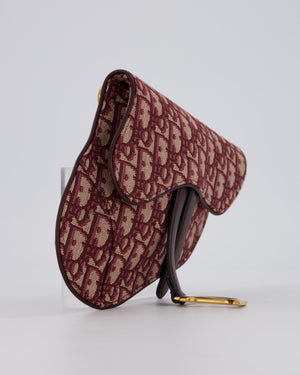 Christian Dior Saddle Belt Pouch in Burgundy Oblique Jacquard Canvas