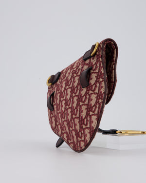 Christian Dior Saddle Belt Pouch in Burgundy Oblique Jacquard Canvas