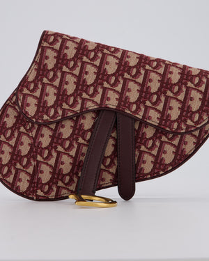Christian Dior Saddle Belt Pouch in Burgundy Oblique Jacquard Canvas