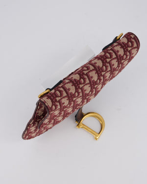 Christian Dior Saddle Belt Pouch in Burgundy Oblique Jacquard Canvas