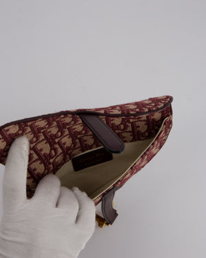 Christian Dior Saddle Belt Pouch in Burgundy Oblique Jacquard Canvas