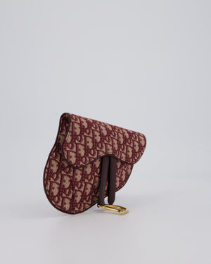 Christian Dior Saddle Belt Pouch in Burgundy Oblique Jacquard Canvas