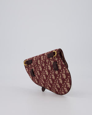 Christian Dior Saddle Belt Pouch in Burgundy Oblique Jacquard Canvas
