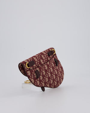 Christian Dior Saddle Belt Pouch in Burgundy Oblique Jacquard Canvas