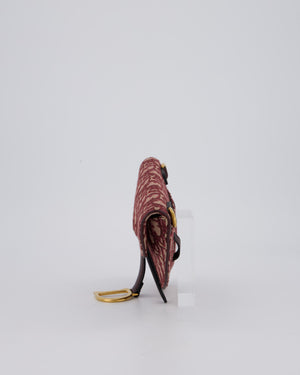 Christian Dior Saddle Belt Pouch in Burgundy Oblique Jacquard Canvas