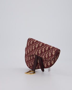 Christian Dior Saddle Belt Pouch in Burgundy Oblique Jacquard Canvas