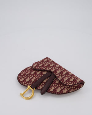 Christian Dior Saddle Belt Pouch in Burgundy Oblique Jacquard Canvas