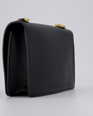 Christian Dior Black J'Adior Medium Flap Bag in Soft Calfskin Leather with Gold Hardware