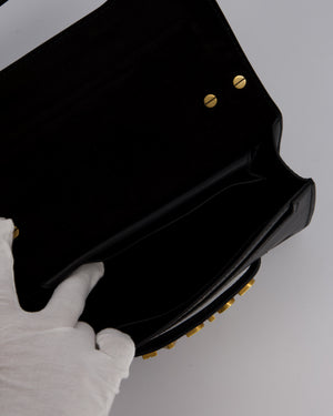 Christian Dior Black J'Adior Medium Flap Bag in Soft Calfskin Leather with Gold Hardware