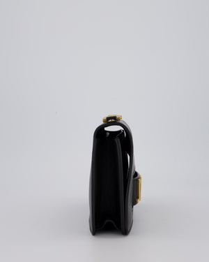 Christian Dior Black J'Adior Medium Flap Bag in Soft Calfskin Leather with Gold Hardware