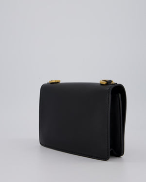 Christian Dior Black J'Adior Medium Flap Bag in Soft Calfskin Leather with Gold Hardware