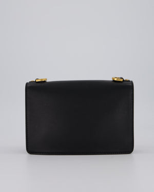 Christian Dior Black J'Adior Medium Flap Bag in Soft Calfskin Leather with Gold Hardware
