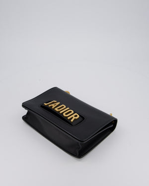 Christian Dior Black J'Adior Medium Flap Bag in Soft Calfskin Leather with Gold Hardware