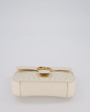 EVENT SEPT Gucci Small GG Marmont Shoulder Bag in Cream Leather with Gold Hardware