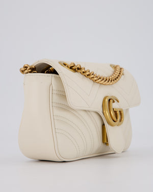 EVENT SEPT Gucci Small GG Marmont Shoulder Bag in Cream Leather with Gold Hardware