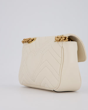 EVENT SEPT Gucci Small GG Marmont Shoulder Bag in Cream Leather with Gold Hardware