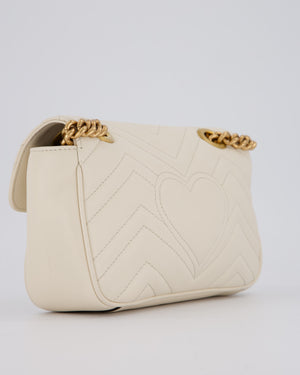 EVENT SEPT Gucci Small GG Marmont Shoulder Bag in Cream Leather with Gold Hardware