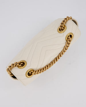 EVENT SEPT Gucci Small GG Marmont Shoulder Bag in Cream Leather with Gold Hardware