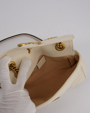 EVENT SEPT Gucci Small GG Marmont Shoulder Bag in Cream Leather with Gold Hardware