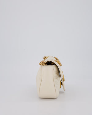 EVENT SEPT Gucci Small GG Marmont Shoulder Bag in Cream Leather with Gold Hardware