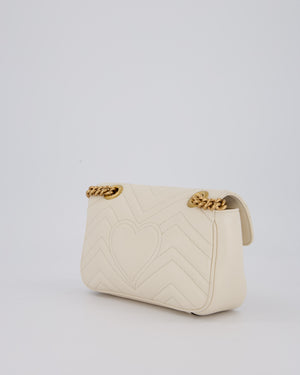 EVENT SEPT Gucci Small GG Marmont Shoulder Bag in Cream Leather with Gold Hardware